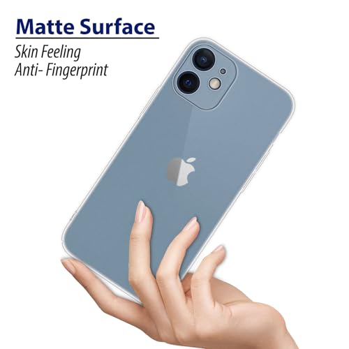 Image of Amazon Brand - Solimo Frosted | Translucent | Ultra Thin | Flexible | Anti Scratch | Slim Fit | Soft Back Cover for Apple iPhone 12 Mini - Frosted White