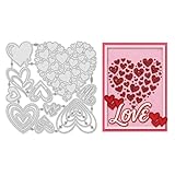 UNICRAFTALE 16 fustelle da taglio a tema amore per la creazione di biglietti riutilizzabil...