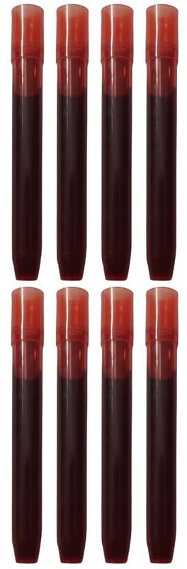 Image of Ink Cartridge for Pilot Pens V5 and V7 Model in a Pack of Eight (08) (Red)