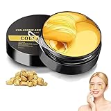 24k Gold Augenpads gegen Augenringe -60 Stück Eye Pads für Augenringe Entfernen,Kollagen Feuchtigkeitsspendend gegen Schwellungen,feine Linien,Anti-Aging Augenpflege für Männer und Frauen