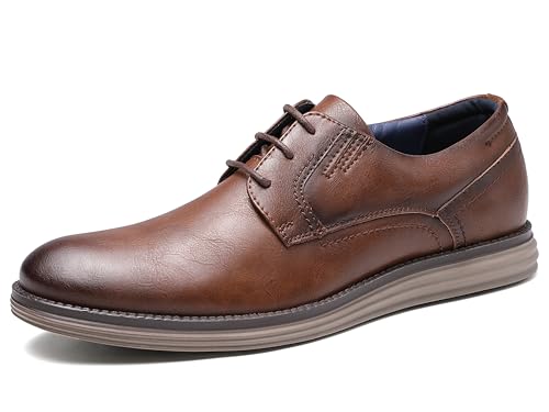 KNBR Zapatos formales para hombre con cordones para trabajo, negocios, viajes, vestido Oxford casual, Marrón liso, 42 2/3 EU KNBR Zapatos formales para hombre con cordones para trabajo, negocios, viajes, vestido Oxford casual, Marrón liso, 42 2/3 EU