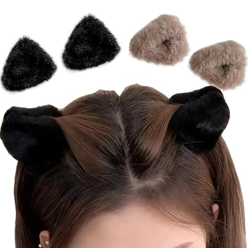 Plush Cat Ear Hair Clips 4PCS
