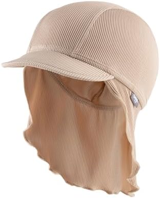 Sterntaler Schirmmütze Nacken Rippe - Baby- und Kinder Mütze Rippenoptik mit Nackenschutz - UV-Schutz 50+ Bademütze - Kopfbedeckung Sommer - Unisex Bademode