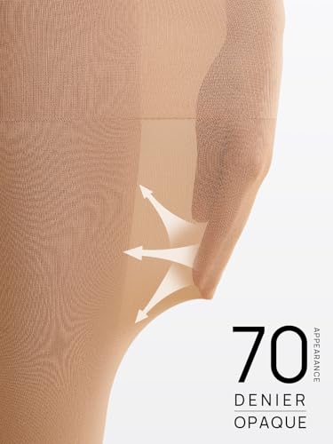 Image of MANZI Control Top Women's Footless Tights Opaque Tights for Dresses 2 Pairs