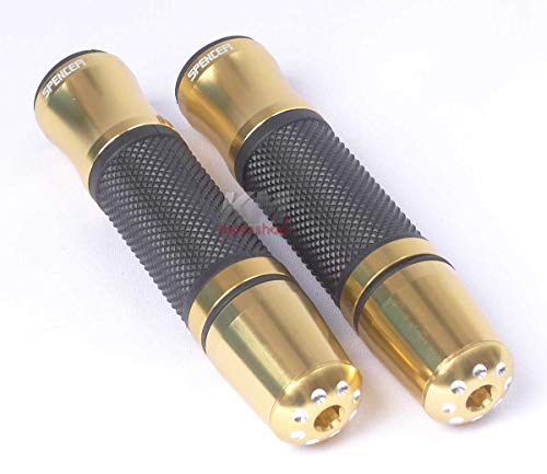 Manopla Esportiva Mod Jupter c/peso guidão Aluminio Tipo Rizoma Honda Suzuki Yamaha Dourado claro