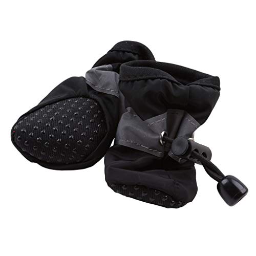 4 wasserdichte Hundeschuhe, schützende Hundeschuhe, rutschfeste Schuhe, Pfotenschutz, Stiefel für Haustiere, Katzen, Hunde, S, Schwarz