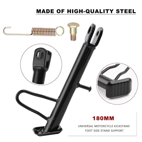 Image of Mokuo Dirt Bike Stand,Motorcycle Kickstand, Scooter Mopeds Side Stand in Iron Material Compatible with Most Dirt Pit Bike Scooter Mini Bike, Height of 15.5cm Above Ground