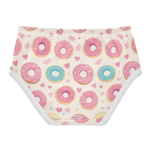 Wusikd Doughnuts Colors Girls' Underwear Cotton Love Hearts Girls Briefs Soft Toddler Underwear 2T2