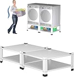 Washer Dryer Laundry Pedestals Base with Storage Shelf,Washer and Dryer Stand Universal Platform,28.3" Lx28.3" Wx14" H,660lbs Capacity, Heavy Duty Steel Multi-Functional Base for Washing Machine
