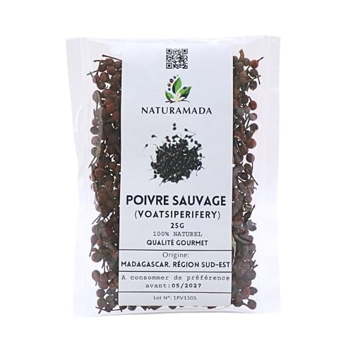 Pimienta Voatsiperifery Salvaje de Madagascar, 25 g, Granos Enteros, 100% Natural, Sin Conservantes - Naturamada