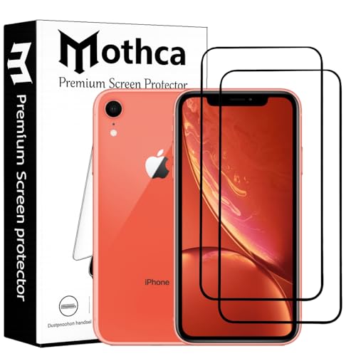 Image of Mothca Military-Grade Tempered Glass Screen Protector Compatible for iPhone 11 / iPhone XR with Edge to Edge Coverage - Case Friendly, Anti-Scratch & Bubble-Free Installation Kit (Pack of 2)