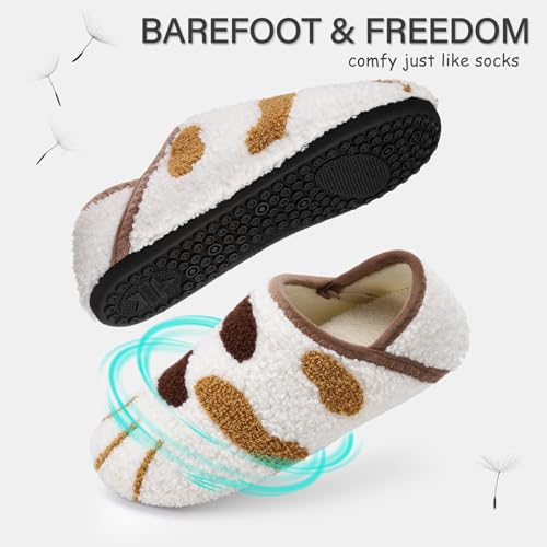 Image of ATHMILE House Slippers for Women Men Indoor Barefoot House Shoes Soft Socks | Furry Slip on Cozy Comfy Flexible Machine Washable Home Bedroom Travel Hospital Yoga Gifts for Mom Grandma
