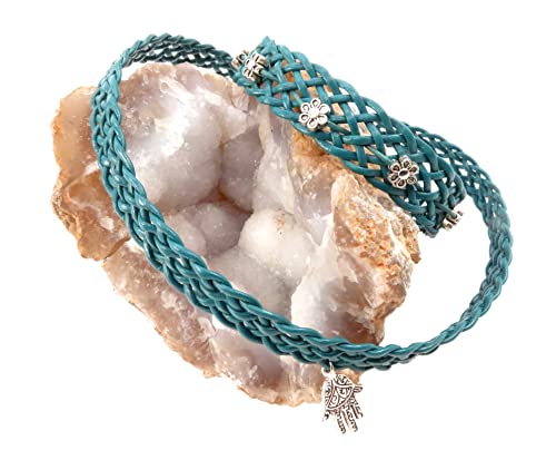 esnado Lederband flach geflochten | 1 Meter | Breite 15 mm, Dicke: 2,5 mm | Farbe: ANTIK BRAUN | ECHTES Leder - pflanzlich gegerbt | zum Basteln | Herstellung von Armbändern, Mittelalter, Schmuck