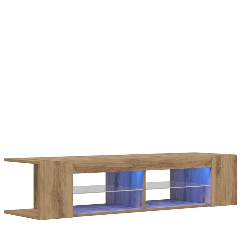 Szafka pod telewizor LED 90 x 39 x 30 cm, dąb, rękodzieło