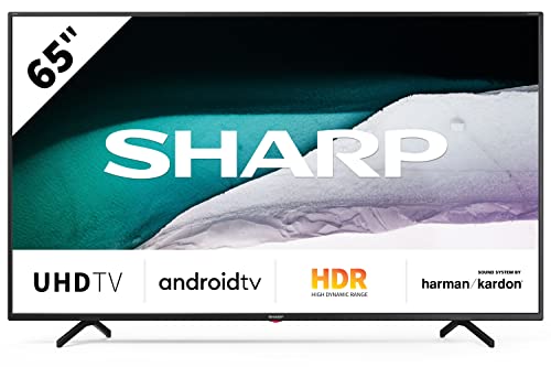 SHARP Android TV 65BN3EA, 164 cm (65 Zoll) Fernseher, 4K Ultra HD LED, Google Assistant, Amazon Video, Harman/Kardon Soundsystem, Dolby Vision, Dolby Atmos, HDR10, HLG, Bluetooth