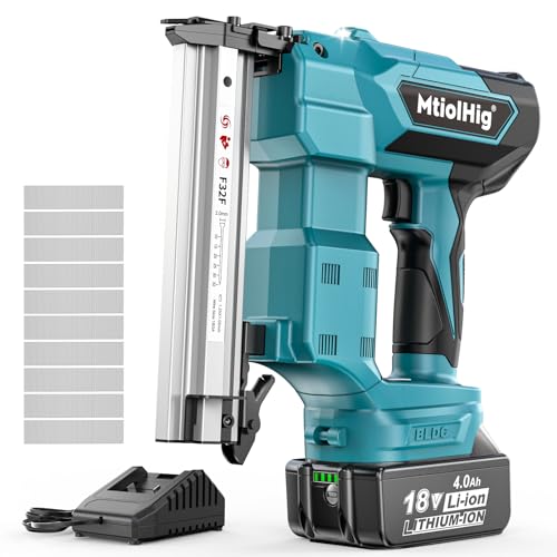 MtiolHig Cordless Brad Nailer Compatible with Makita 18V Lithium-Ion Battery, 18 Gauge 5/8 to 1-1/4 Inch Nail Gun with 1 x 3.0Ah Rechargeable Battery, Powered Electric Tool Set Brushless Motor
