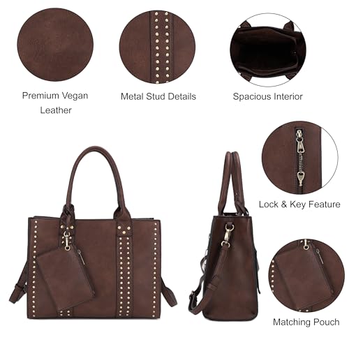 Image of JESSIE & JAMES Satchel Purses for Women Shoulder Bags Crossbody Top Handle Handbags with Adjustable Strap Card Pouch