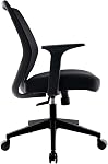 Union & Scale Ergonomic Mesh Back Fabric Task Chair - Adjustable Black Office Chair with Lumbar Support