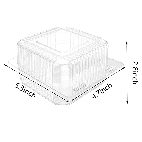 Hnxazg HN-2303161606 100 Pcs Clear Plastic Hinged Take Out Containers Disposable Clamshell Food Cake Containers thumb #1