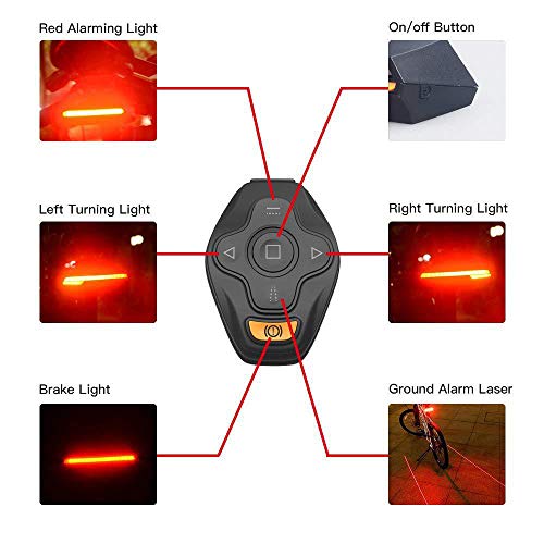 Andoer Luz traseira da bicicleta com freio para bicicleta luz traseira luz traseira USB inteligente