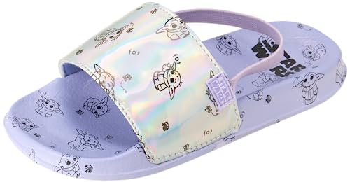Disney Star Wars Baby Girls' Sandals - Mandalorian Grogu Baby Yoda Slides with Heel Strap - Sandals for Toddler Girls (5T-10T)2