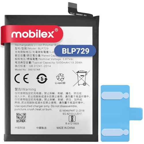 MOBILEX® Batería BLP729 para Realme C21 / C21Y / C20 / C11 / C3 / C3i / 5 / 5s / 5i | 5000mAh - OEM | Interna Repuesto con Adhesivo | Capacidad Original