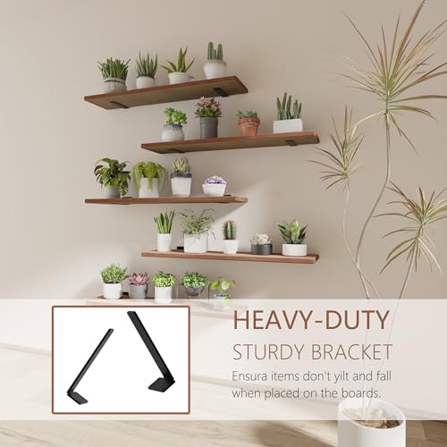 Image of 5 Tier Book Shelf,Long Floating Shelf for Wall 36 inch,Wall Mounted Bookshelf with Heavy Duty Brackets,Large Bookcase