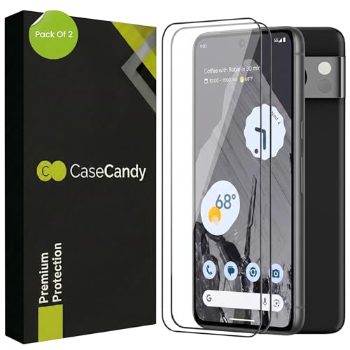Image of Casecandy - (Pack 2 Tempered Glass Screen Protector For Pixel 8 Pro | Tempered Glass Screen Guard Compatible For Google Pixel 8 Pro - 9H Hardness /HD /Fingerprint Working