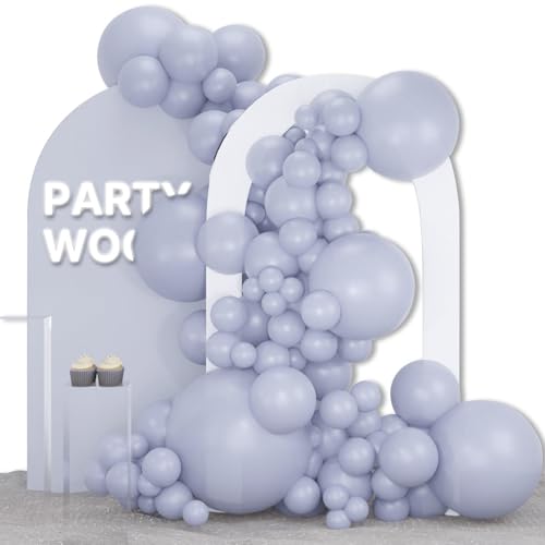 Image of PartyWoo Dusty Blue Balloons 127pcs Different Sizes Pack of 36 18 12 10 5 Inch Slate Blue Boho Neutral Balloon Arch Kit for Baby Shower Graduation Cat Tornado Birthday Party Decorations Blue-F51