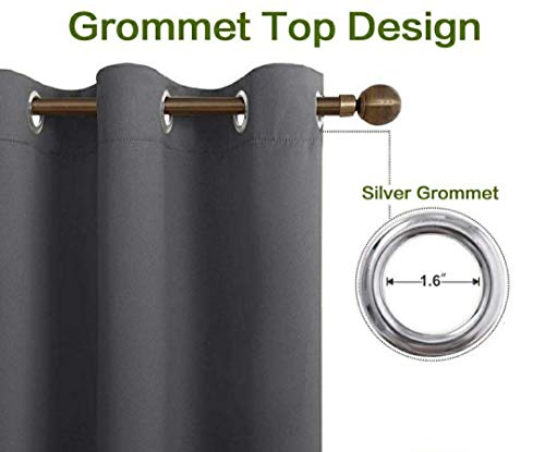 Image of Comfy Home Fabric Solid Grommet Curtain, 9 Feet, Grey, Pack of 2
