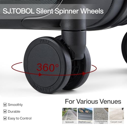 MILADA Luggage Carry On Luggage 22x14x9 Airline Approved 20 Inch Carry On Suitcase Hard Shell Suitcases with Wheels Carry on Bag Travel Luggage with TSA Lock,Black3