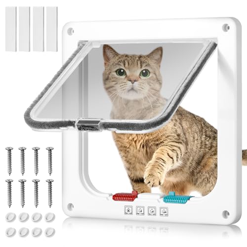 YIYIZI Chatiere pour Chat, Verrouillage à 4 Voies Chatière 20cm x 19cm, Chatiere pour Chat Isolante,Facile à Installer et à Utiliser, Porte pour Animaux de Compagnie pour Chats et Petits Chiens