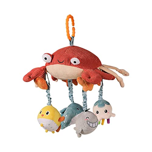 menolana Brinquedos para pendurar para bebês, espelho para berço de caranguejo, de animais de pelúci