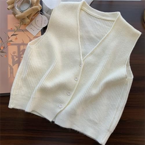 Image of Beralst Women's Button Front V Neck Sleeveless Knit Sweater Vest