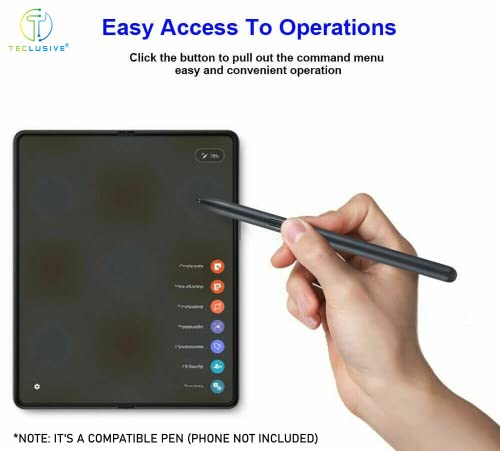 Image of T Teclusive Smart Stylus Pen Compatible for Galaxy Z Fold 5 / Fold 4 | Auto Pop up Stylus Tip | Direct Use Pen for Main Screen - Black