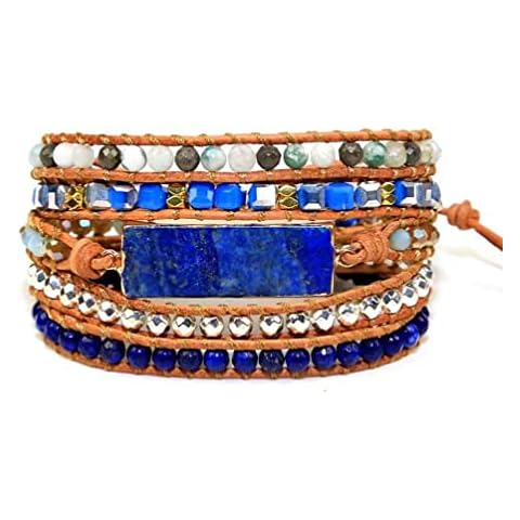 ZOSOJONA Women Wrap Bracelets Boho Natural Stone Jasper Turquoises Strand Bracelet Jewelry Collection, Agate Cover