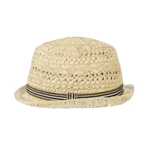 Kids Straw Fedora Sun Hat Short Brim Jazz Trilby Hat Roll Up Summer Travel Beach Panama Cowboy Cap for Boys Girls 2-6 Years3