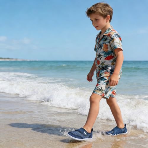 Image of FEETCITY Toddler Water Shoes Boys Girls Swim Shoes Quick Dry Kids Aqua Socks Barefoot for Beach Swimming Pool