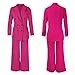 Tcremisa Pants Suits for Women Dressy 2 Piece Business Casual Outfits Double Breasted Blazer Wide Leg Pants Set Office Work Rose
