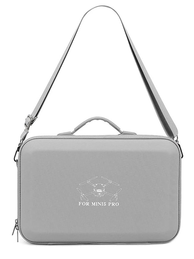 M.G.R.J® Portable Carrying Case Cover for DJI Mini 5 Pro Fly More Combo (RC-N3)/(RC2) || Mini 5 Pro RC-N3 / RC 2 Remote Controller & Accessories (Hard|PU Leather|Grey)-picture-32
