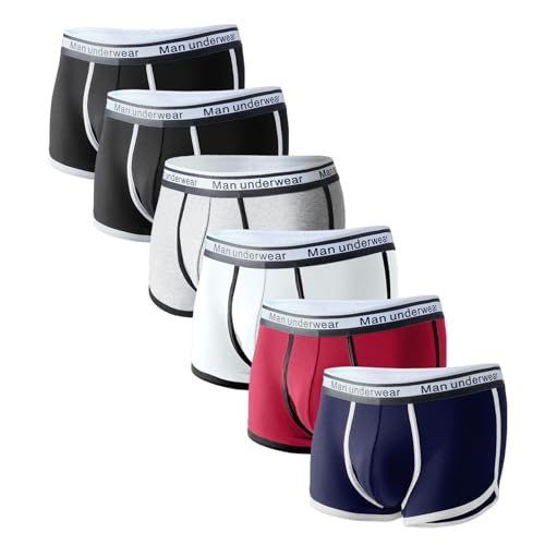 Men's Boxer Briefs Underwear Mens Cotton Boxer Briefs No Fly 3D Pouch Comfort 4 Pack-6 Pack Small Medium Large