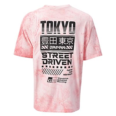 Toyota GR Street Driven T-Shirt, Japanese Graphics, Tie-Dye Red/White, Large2