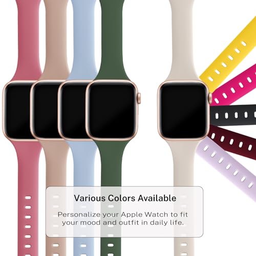 Slim Thin Band Compatible with Apple Watch 38mm 40mm 41mm 42mm 44mm 45mm 46mm 49mm, Replacement Silicone Sport Strap Wristbands for iWatch Series 11/10/9/8/7/6/5/4/3/2/1 Ultra SE Women Men, Purple by Drimobiuty - Image 4