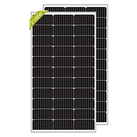 Newpowa 200 Watt 12 Volt Mono Solar Panel, 2 Pieces 9BB 100W 12V Solar Panels High Efficiency Monocrystalline PV Module RV Marine Boat Off Grid (2 * 100W New) Cover