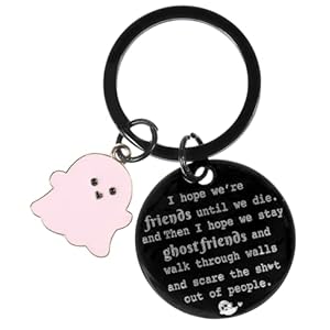 Best Friend Keychain, Funny Christmas Gifts for Best Friend, Birthday Friendship Gifts for Friends Classmates Women Girls (Black, Pink)