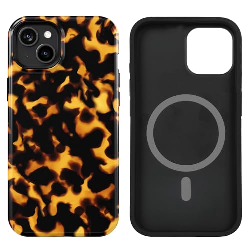 uCOLOR Case Compatible with iPhone 14 Plus- Compatible with MagSafe Scratch-Resistant Shockproof Cover for Women Men 6.7 inch (Tortoise Shell, iPhone 14 Plus 6.7”)