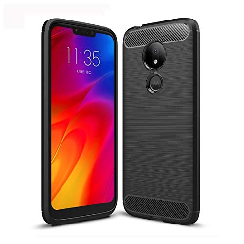 Coque Motorola Moto G7 Power noire anti-glisse finie en carbone protecteur