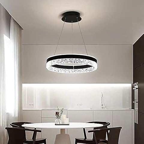 Ring Chandeliers Dimmable Ceiling Lights with Remote Control Modern Hanging Lamps Design Metal Living Room Bedroom Dining Room Kitchen Island Pendant Lamps Ceiling Cover