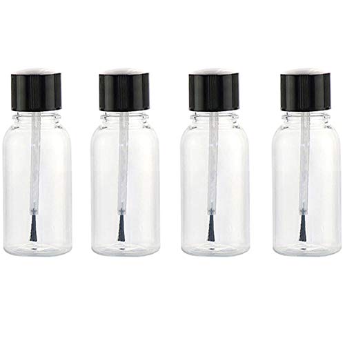 4 Pcs 20ml Empty Refillable Nail Polish Bottles Transparent Glass Nail Varnish Bottles Containers with Brush Cap for Nail Art (20 ml) by Teensery - Used condition - US$8.50