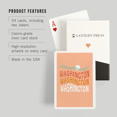 Lantern Press Washington, Baraja Poker 52 Cartas miniatura 3